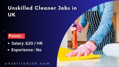 Unskilled Cleaner Jobs in UK