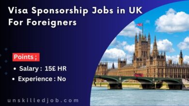 Visa Sponsorship Jobs in UK For Foreigners