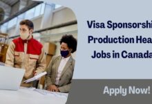 Visa Sponsorship Production Head Jobs in Canada