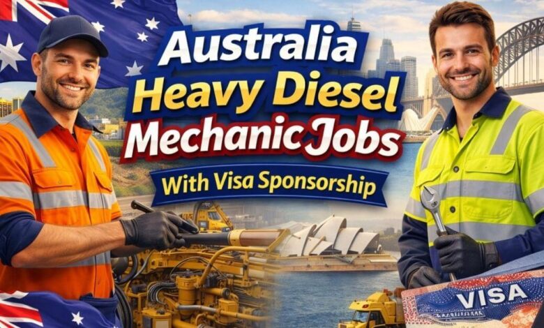 Skilled Heavy Diesel Mechanics wanted in Australia with visa sponsorship and competitive salary of AUD 80,000–95,000.